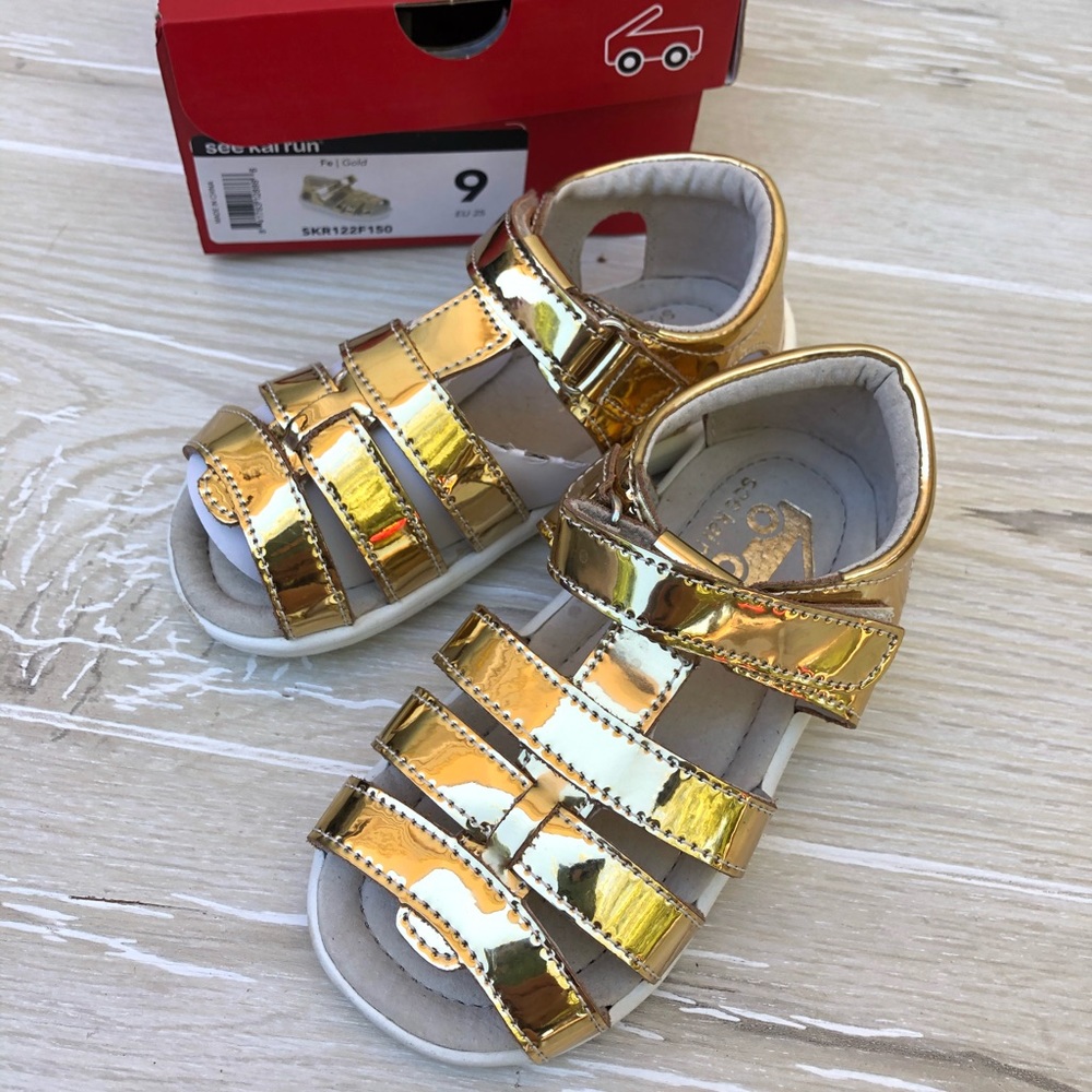 See Kai Run Fe Gold Gladiator Sandals